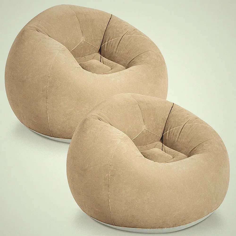 2 Pcs Bean Bag Chair, Inflatable Comfy Chair for Adults Kids Suit for Dorm Ga...