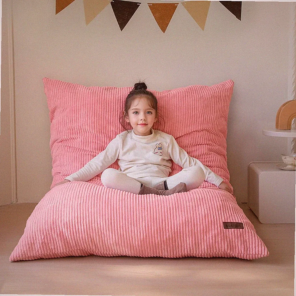 3 in 1 Kids Bean Bag Chair Bed, Convertible Chair Folds from Bean Bag to Lounger