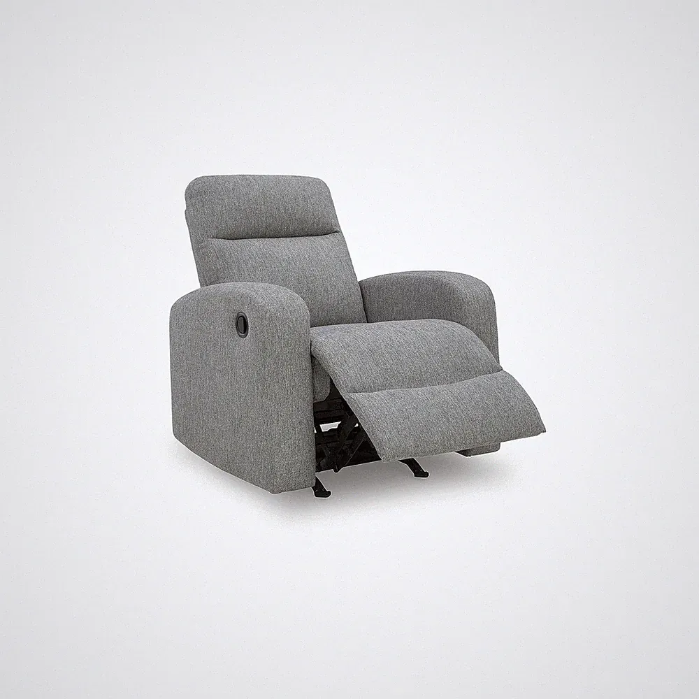 Bowery Hill Modern / Contemporary Polyester Gray Finish Recliner