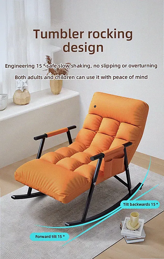 Comfortable Modern Massage Rocking Chair | Heated Recliner w/Adjustable Footrest