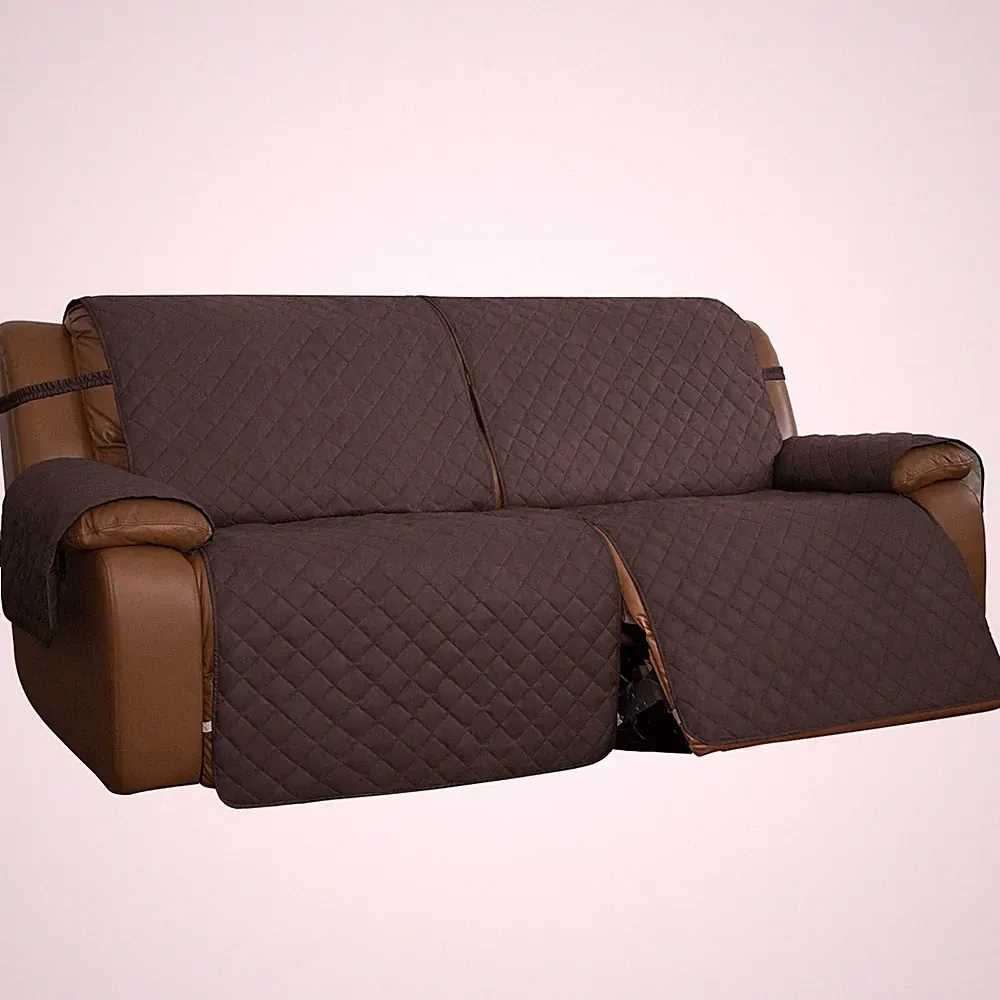 Easy-Going Oversized Loveseat Recliner 2 Seater, Chocolate/Beige