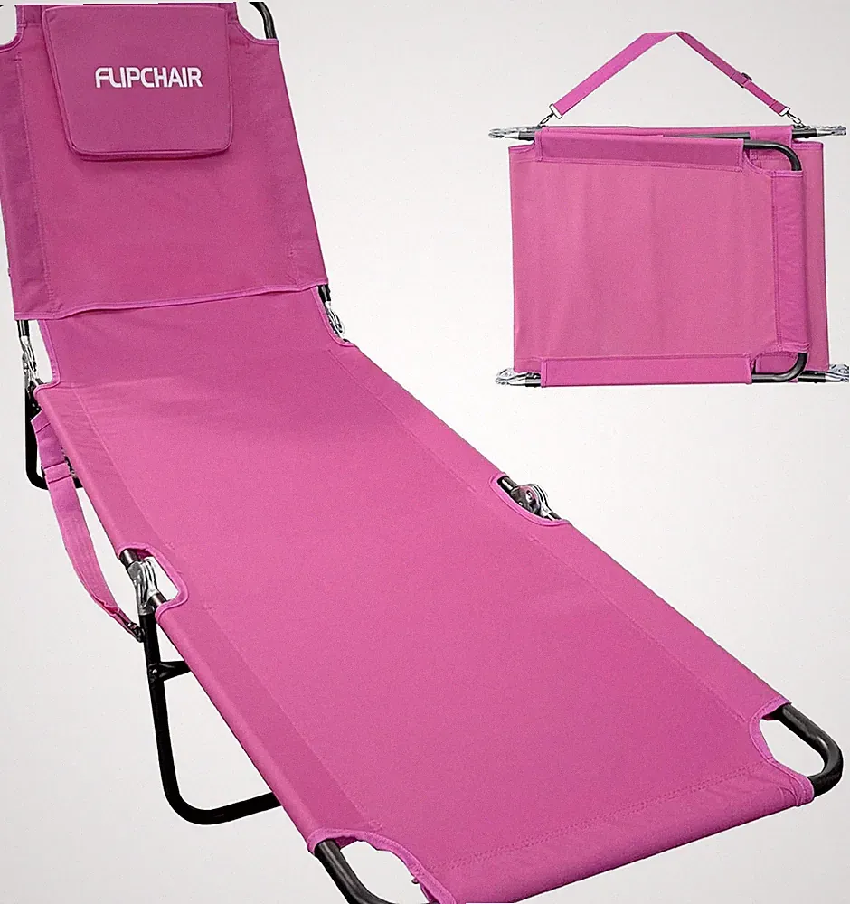 Lawn Chair Chaise Lounge 2 Legs Support Polyester Material Reclining Backrest He