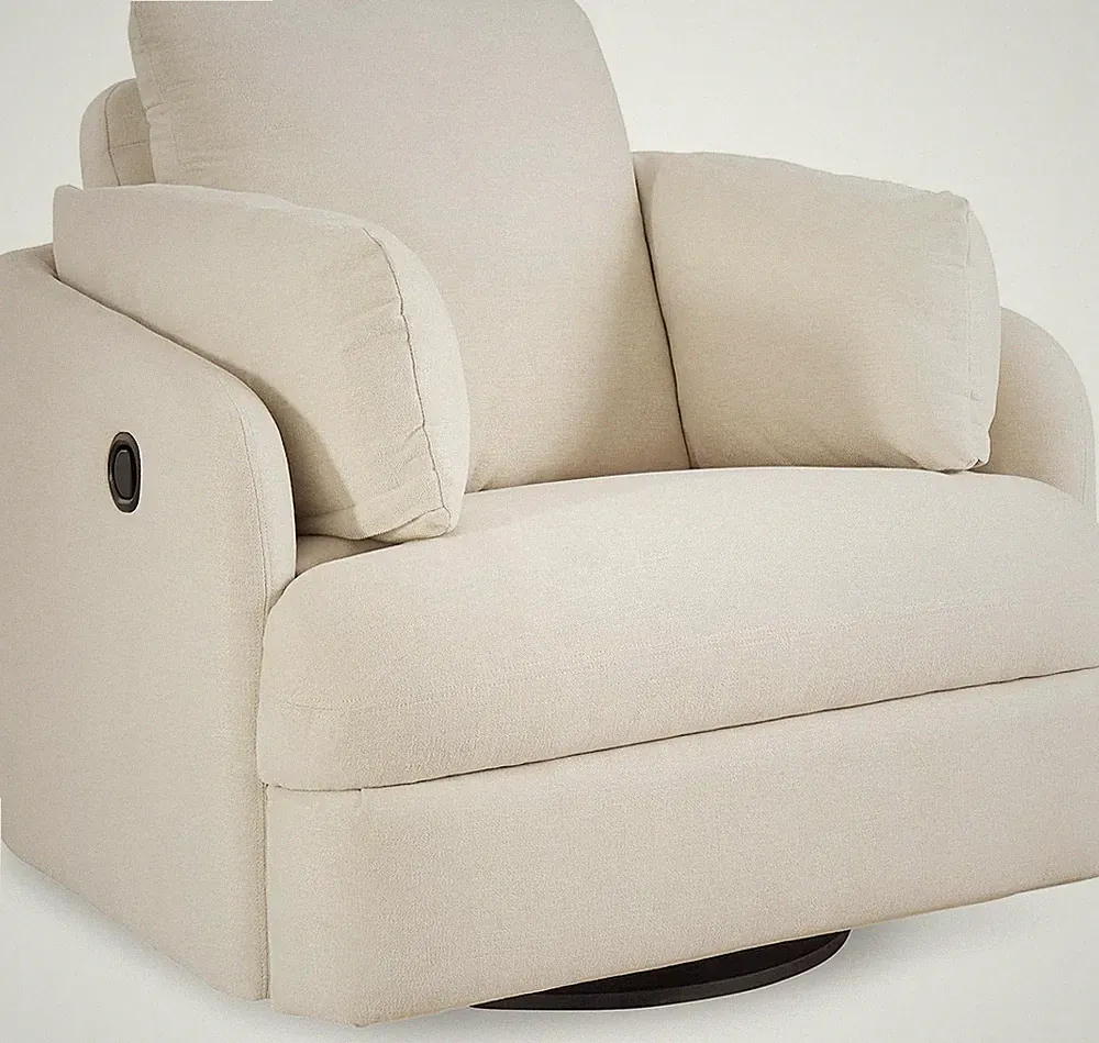 Modmax Coastal Press-Back Swivel Glider Rocker Recliner with Machine Washable Co
