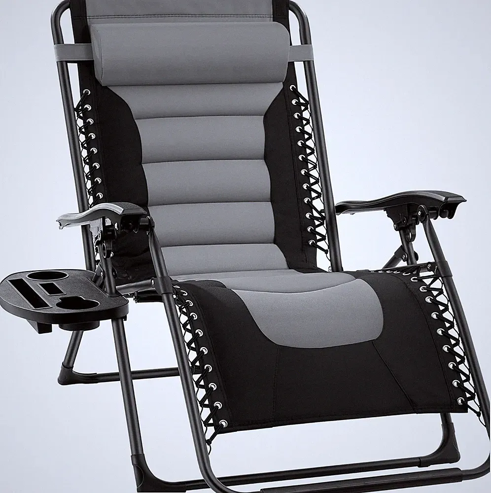 Oversized Padded Zero Gravity Chair, Folding Outdoor Patio Recliner, XL Anti...