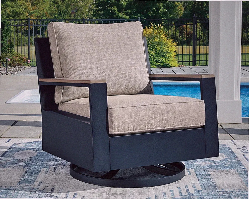 Signature Design by Ashley Mabry Shores Outdoor Swivel Glider Lounge Chair with