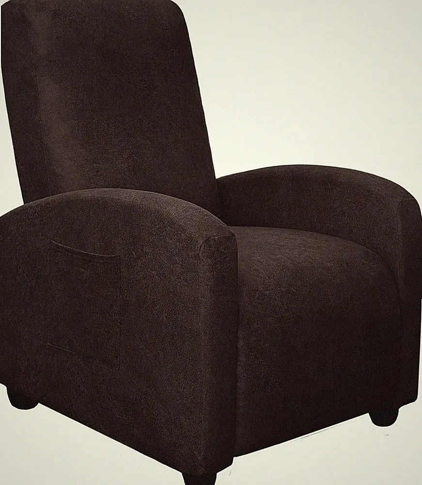 Small Recliner Chair Covers - 4 Pack Stretch Leather-Like Washable (Chocolate)
