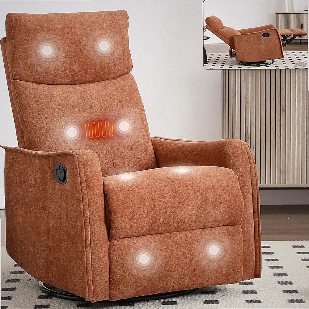 Swivel Recliner Chair with Heat & Massage for Ultimate Comfort