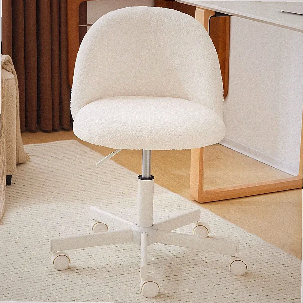 VINGLI Modern Vanity Chair with Back, Velvet Desk Chair for Girls, Small Office